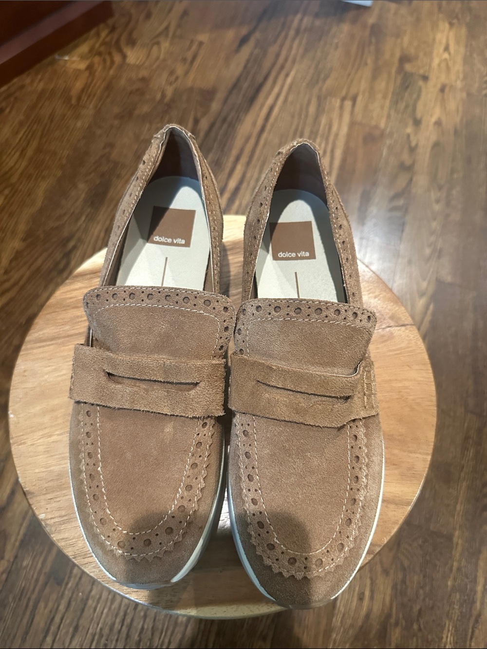 Dolce Vita Brown Suede Wedge Loafers